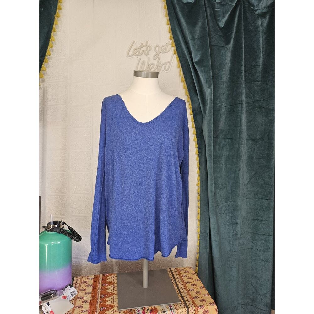 We The Free Blue Long Sleeve Shirt - Size Large